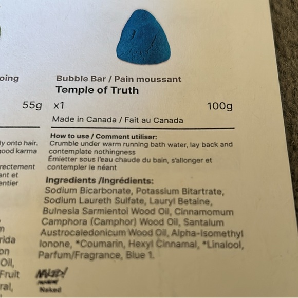 LUSH COSMETICS JUNE 2024 KITCHEN BOX EXCLUSIVE TEMPLE OF TRUTH BUBBLE BAR - Picture 7 of 7